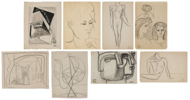 Illustration Project II (i) and Other Sketches (ii - vii): 8 Works