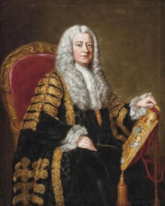 Portrait of Philip Yorke, 1st Earl of Hardwicke (1690-1764), three-quarter-length, in the robes of the Lord High Chancellor and holding the Great Seal