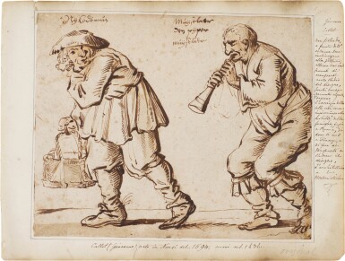 Two characters from popular theatre: 'Nijkodemus' and 'Muyselaer the piper'