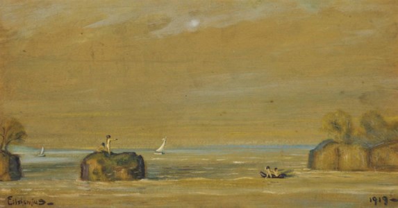 Seascape with Four Figures and Two Boats
