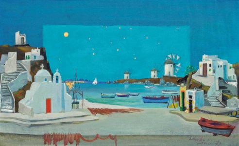 Mykonos at night