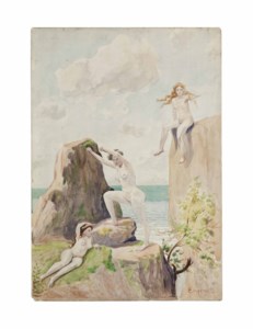 Three Nudes on Seaside Cliffs