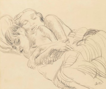 Sunita embracing a child