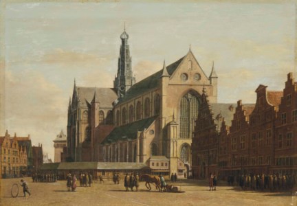 The Grote Markt, Haarlem, looking south-east, with the Church of Saint Bavo