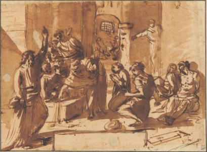 Saint Peter in prison baptizing Saints Processus and Martinian
