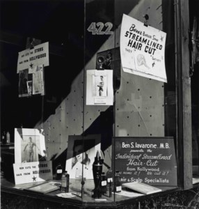 Ben's Barbershop Window, San Francisco, 1946