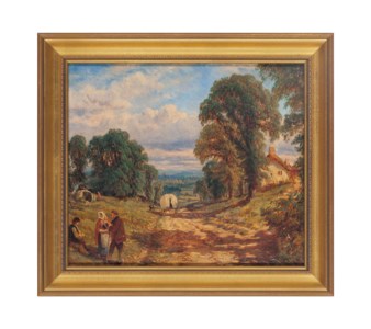 Tinkers in a wooded landscape with cottages