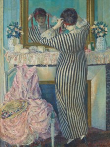 Frederick Carl Frieseke, Girl Dressing Her Hair (Girl Arranging Her Headdress)