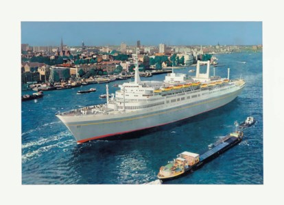 Malcolm Morley, SS Amsterdam in Front of Rotterdam