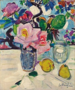 George Leslie Hunter, Still Life with Roses and Fruit