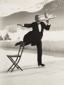 René Breguet Serves Cocktails at the Grand Hotel Ice Rink, St. Moritz, 1932