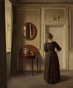 Vilhelm Hammershøi, Stue (Interior with an Oval Mirror)