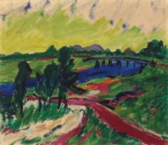 Erich Heckel, Landschaft bei Prerow (recto) ; Kind und nackte Frau (verso)