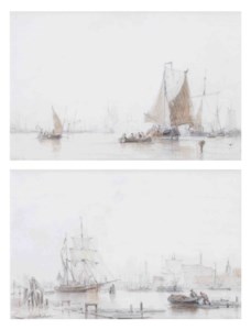 The Wester Dock, Amsterdam; and A view on the Sjand, Amsterdam
