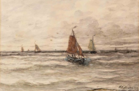Sailing vessels on open sea