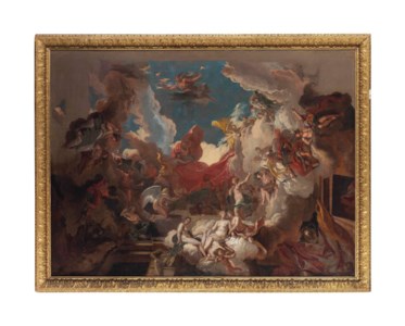 Cupid and Psyche before Jupiter - a bozzetto for a ceiling
