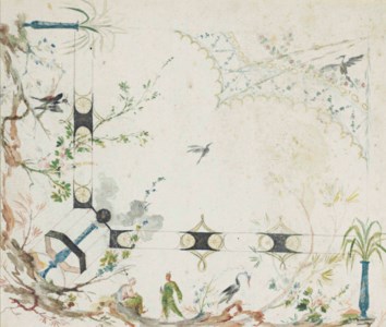 Design for a grotesque decoration with a heron