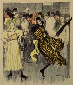 Danseuse écossaise dans une rue de Londres