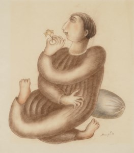 Untitled (Seated Man with Flower)