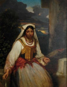 A peasant girl with a distaff