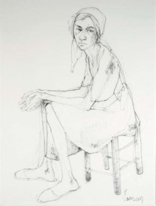 Seated figure