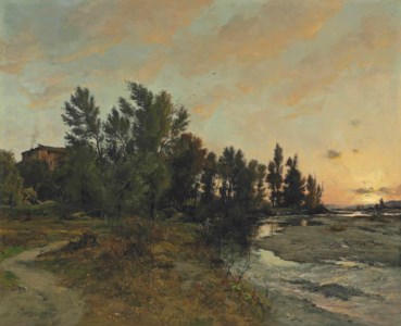 Sunset near Fontainebleau
