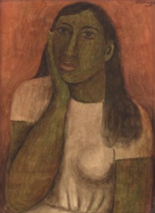 Mujer en vestido blanco