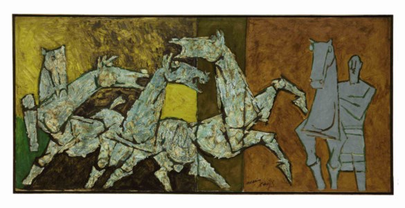M.F. Husain, Sprinkling Horses