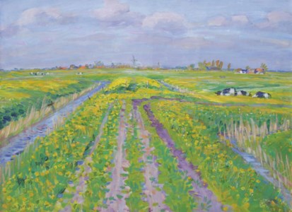 Borg Harssens, the village Adorp in the distance