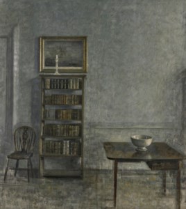 Vilhelm Hammershøi, Interior with a table, bookcase and Windsor Chair, 25 Strandgade