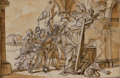 JEAN-MICHEL MOREAU DIT LE JEUNE, The four continents, with Benjamin Franklin as the personificaton of America, before an Allegory of Religion, Ermenonville and the Tomb of Rousseau seen beyond