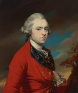 Portrait of Captain Collingwood Roddam (1734-1806), half-length, in a red coat