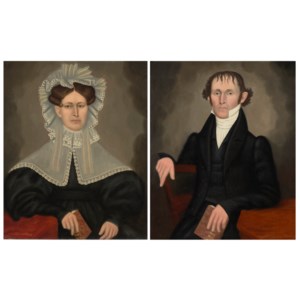 A PAIR OF PORTRAITS: PROBABLY DEACON JOSIAH AND JERUSHA (FOOTE) SMITH