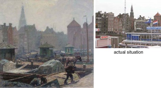 A view of Damrak, Amsterdam with the Oude kerk beyond