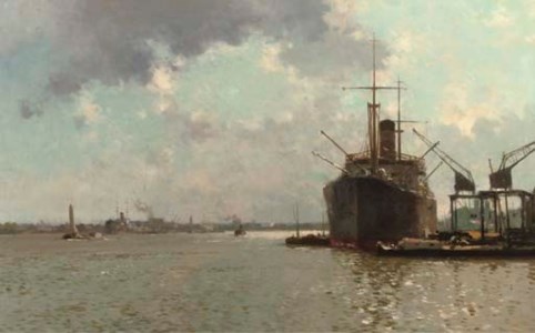 A passenger ship moored near the Oostelijke Handelskade, Amsterdam