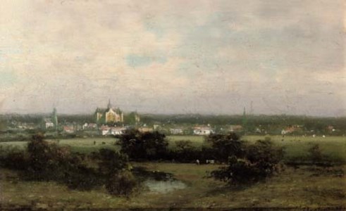 A panoramic view of Haarlem with the St. Bavo