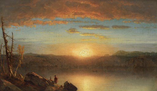 Indians at Sunset (Sunset in the Wilderness)