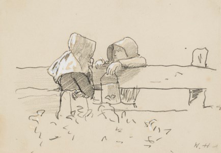 Two Girls Blackberrying