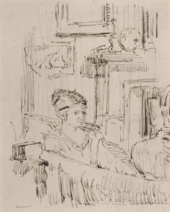 Woman Seated on a Sofa