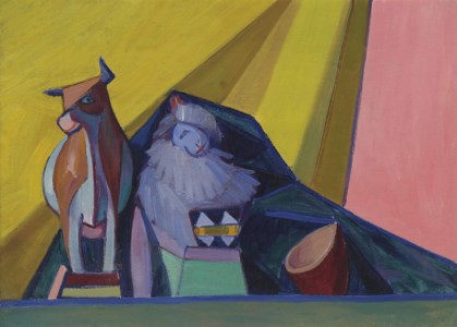 Cubo-futurist composition with toys