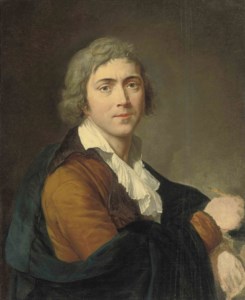 Self-portrait of the artist, half-length, in a brown coat and a brush in his right hand