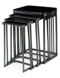 FOUR EBONIZED BEECH NESTING TABLES, CIRCA 1905