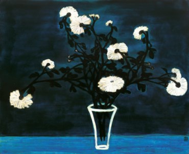 Sanyu, Chrysanthemums in a Glass Vase