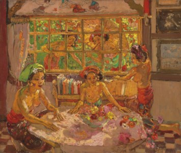 Adrien-Jean Le Mayeur, Women in a Balinese Interior with Women by the Window