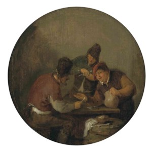 Peasants drinking and merrymaking in an interior