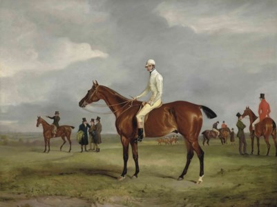 Clinker with Captain Horatio Ross up, Radical with Captain Douglas up and other horses beyond