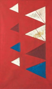 Composition on Red Background