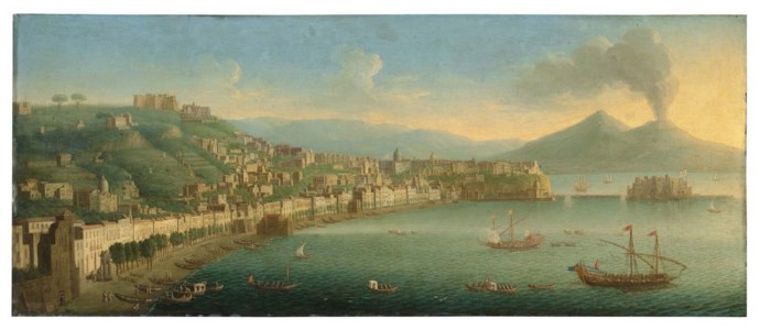 View of Naples with the Riviera di Chiaia from the strada di Posillipo, with Vesuvius beyond
