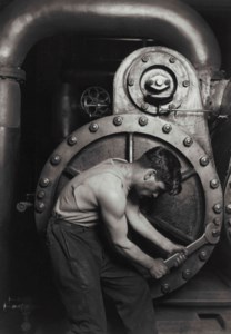 Mechanic at Steam Pump in Electric Power House, 1921