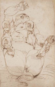 A centaur on his back